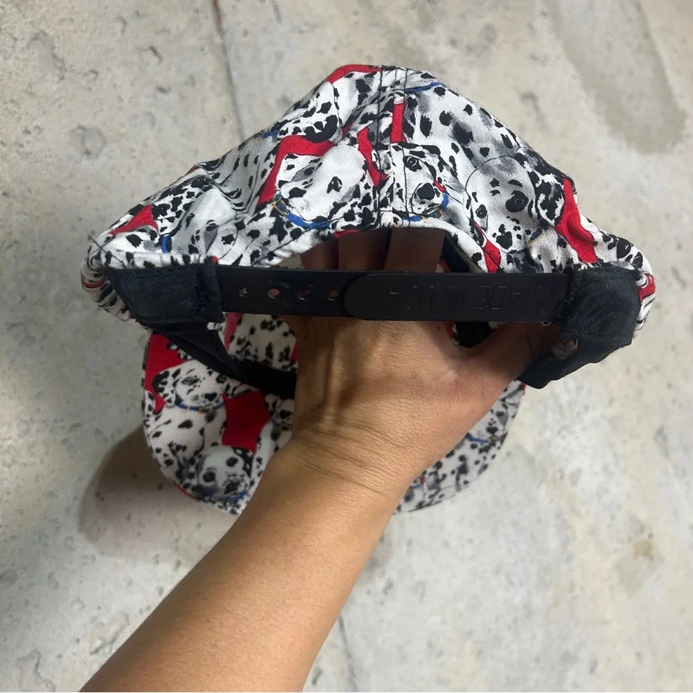 Vintage red Snap back hat Dalmatian print one size hat